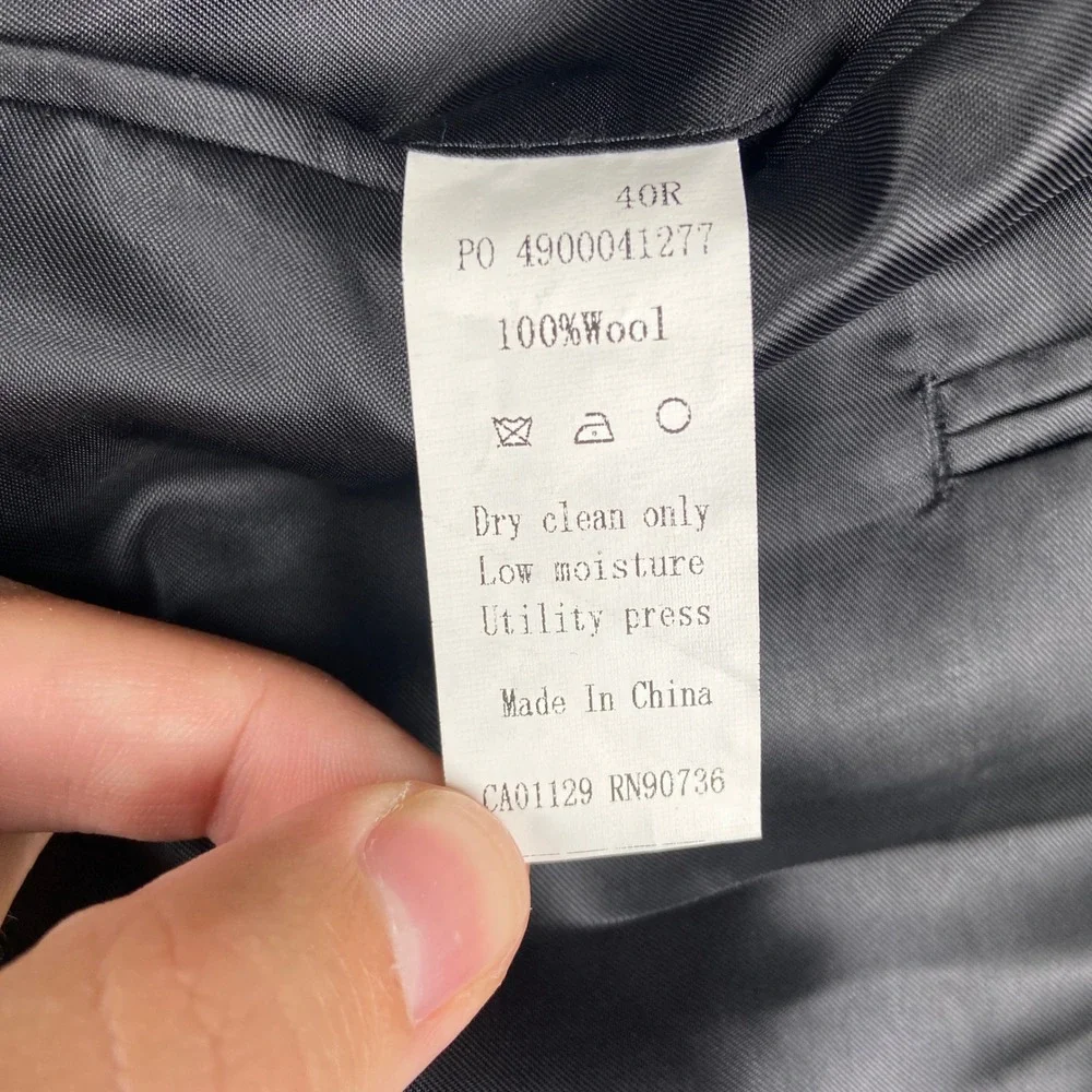 Ralph Ralph Lauren Blazer Men 40R Black Pinstripe Wool 2 Button Suit Jacket Coat